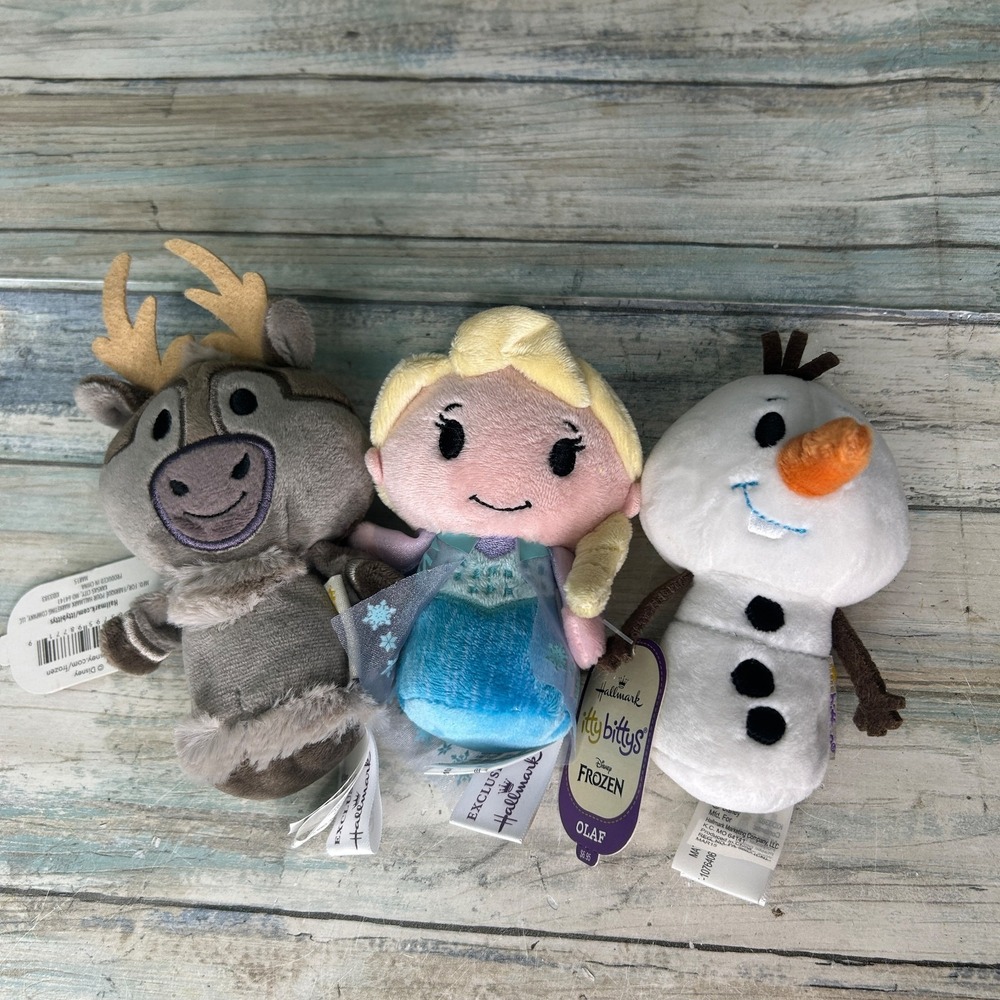Hallmark Itty Bittys Frozen Disney Elsa Olaf Sven Plush Stuffed Animal